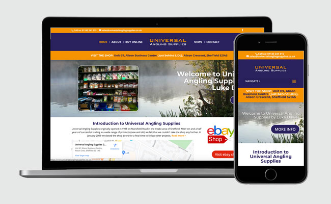 New website for a Sheffield Angling Supplier, Universal Angling Supplies