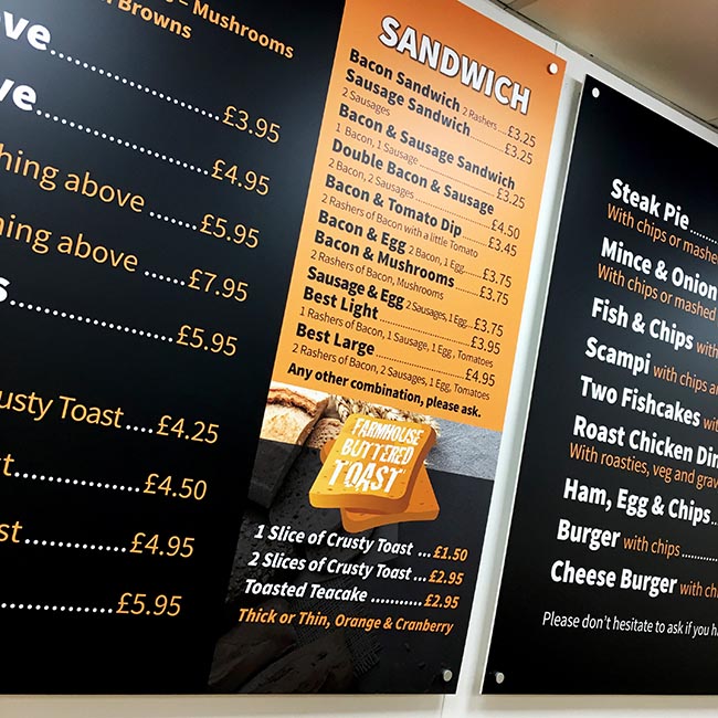 Interior signage refresh for Interchange Cafe
